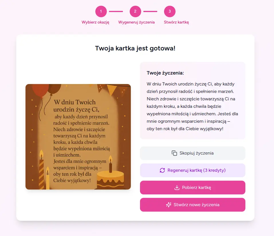 Życzenia AI na urodziny