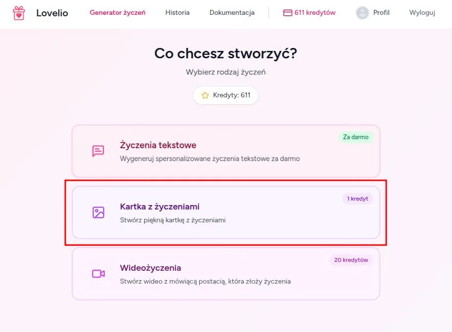 Kartka z życzeniami AI